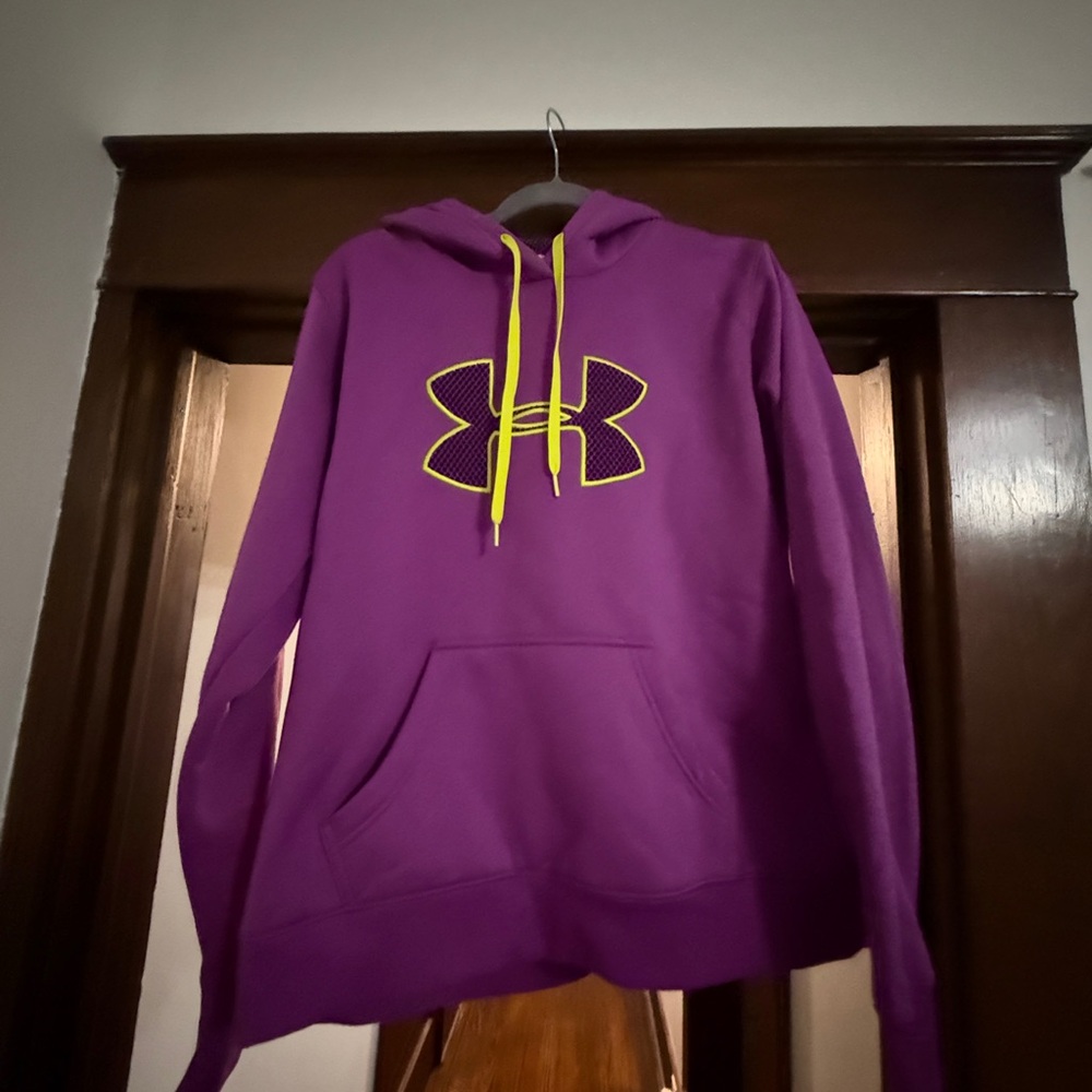 Under Armour Magenta Hoodie with Yellow Accent